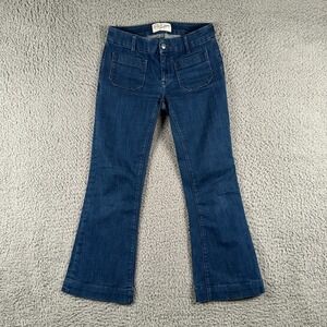 VTG The Seafarer Jeans Women 26 Blue‎ Bootcut Flare Leg Nautical Stretch Italy